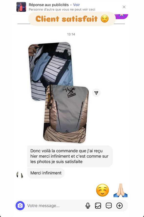 Product review on a smartphone screen with text and images of a product.